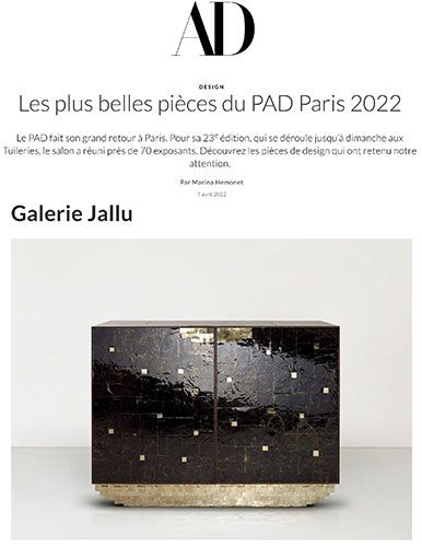 AD Magazine - Les plus belles pièces du PAD Paris 2022