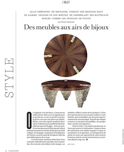 T Magazine - Des meubles aux airs de bijoux - Rinny Gremaud